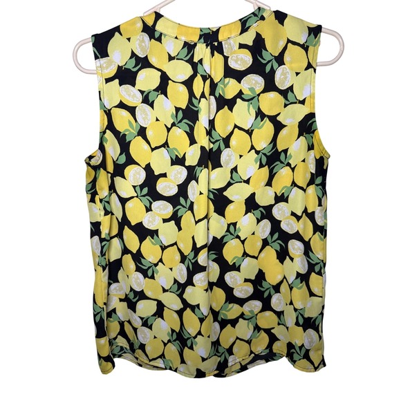 Nine West Womens Sleeveless Lemon Print Blouse - Picture 3 of 6